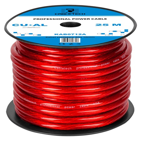 Cablu putere 4GA 1m roșu CCA Cabletech pentru auto, tip rotund, aluminiu cuprat [1]