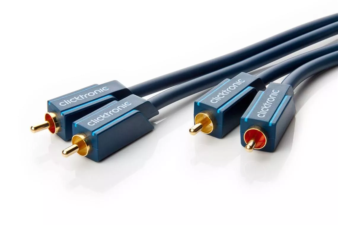 Cabluri RCA - Cablu Profesional OFC RCA mufa x2 din ambele părți 1m Placare aurit albastru CLICKTRONIC 70377