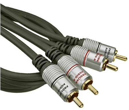 Cabluri RCA - Cablu RCA PROLINK TCV4270-0.6, 2 x RCA tata, 50 cm, dublu ecranat, placat cu aur, negru, audio și video.
