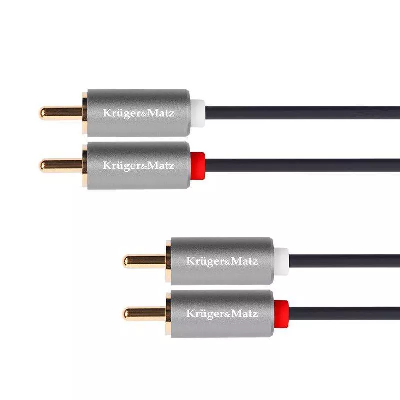 Cabluri - Cablu RCA 2x RCA 1m Kruger&Matz BASIC, conectori RCA, accesoriu audio de calitate.