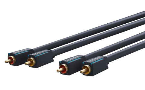 Cabluri RCA - Cablu Profesional 2x RCA - 2x RCA 2m OFC cupru dublu ecaranat aurit Clicktronic 70379