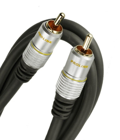 Cabluri RCA - Cablu RCA mufa tata x1 din ambele părți 1.2m aurit negru PROLINK TCV3010-1.2 – IoElectronice.ro