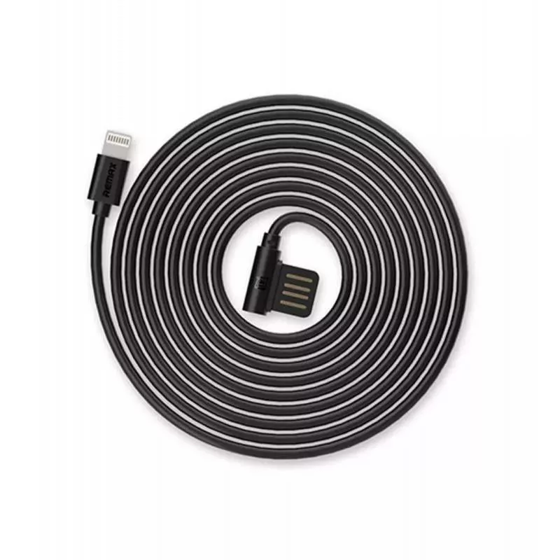 Cabluri telefon-tableta - Cablu Remax Rayen iPhone RC-075 Negru 1m – IoElectronice.ro