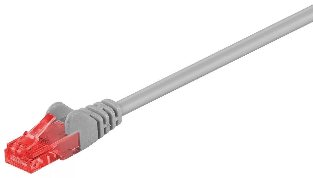 Cabluri - Cablu rețea CAT6 UTP 0.25m 2x RJ45 neecranat gri Goobay