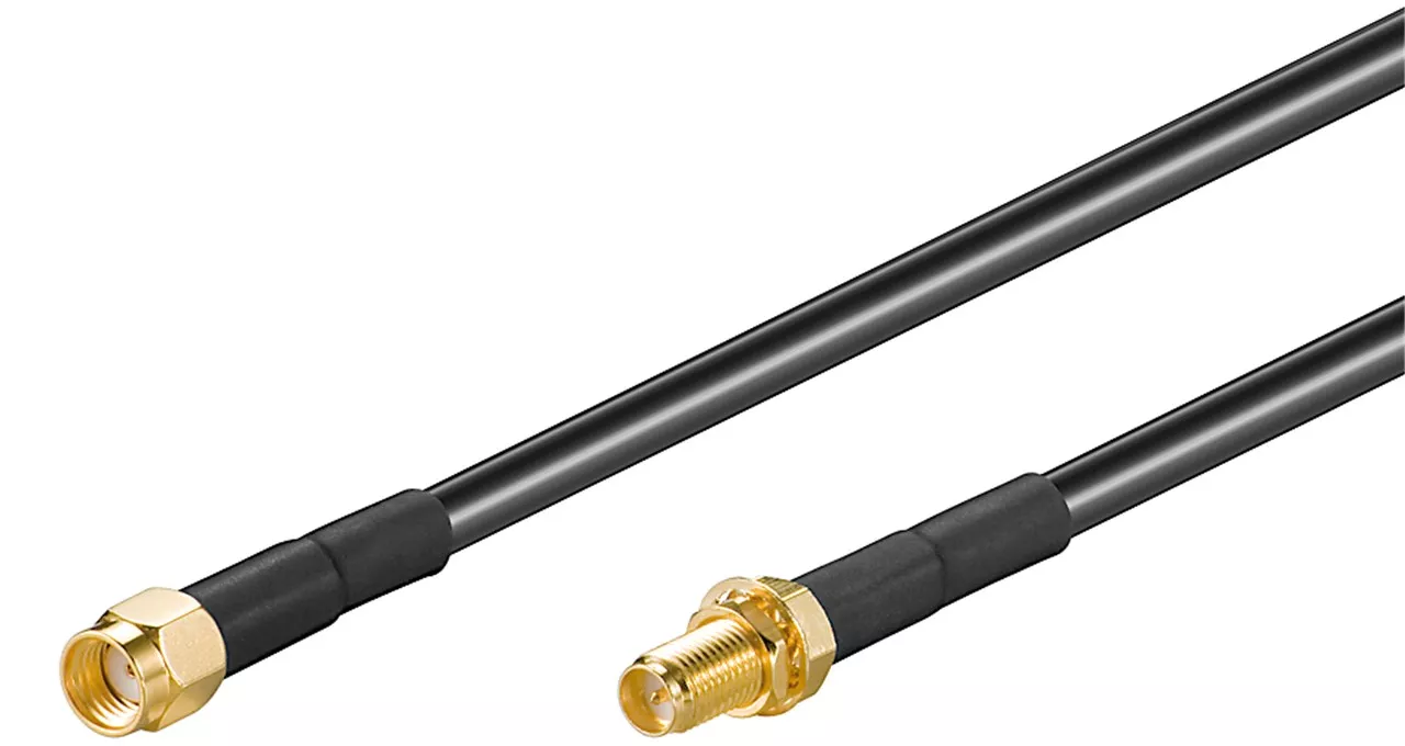 Conectica - Cablu RP-SMA 5m mama-tata LMR 195 cupru 50 ohm Goobay