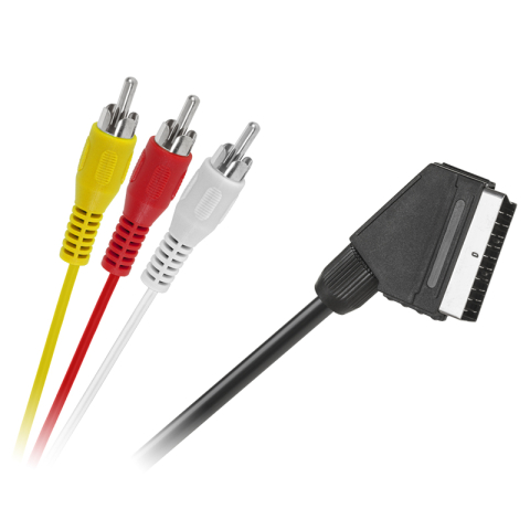 Cabluri - Cablu SCART 3x RCA audio+video 1.5m Cabletech KPO2716-1.5 negru