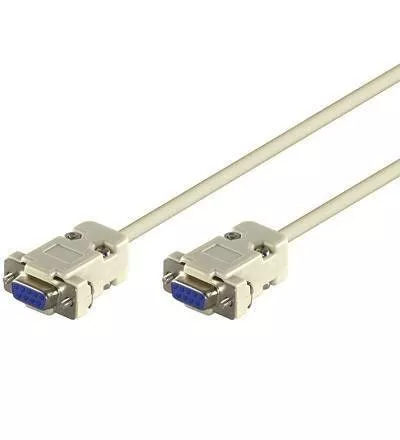 Cabluri serial - Cablul serial RS232 DB9 mama la DB9 mama 2m, conectare 1:1, cablu rotund, culoare gri, calitate garantată