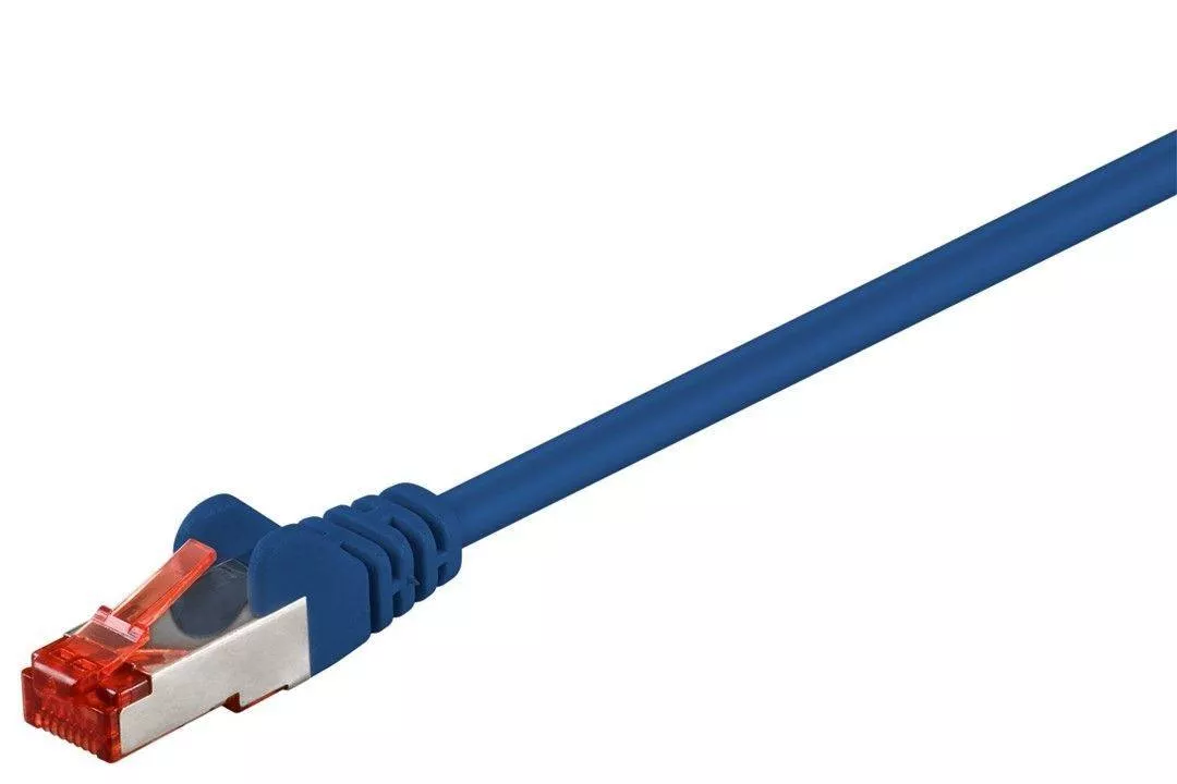 Cabluri retea RJ45 - Cablu SFTP PiMF CAT6 albastru 1.5m patchcord cupru ecranat 2x RJ45 Goobay – IoElectronice.ro