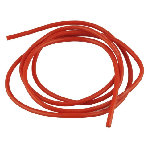 Cabluri alimentare AC-DC - Cablu siliconic multifilar 12AWG 3.31mm² roșu, 1m, conductor cupru, tensiune 600V, cablu liniar