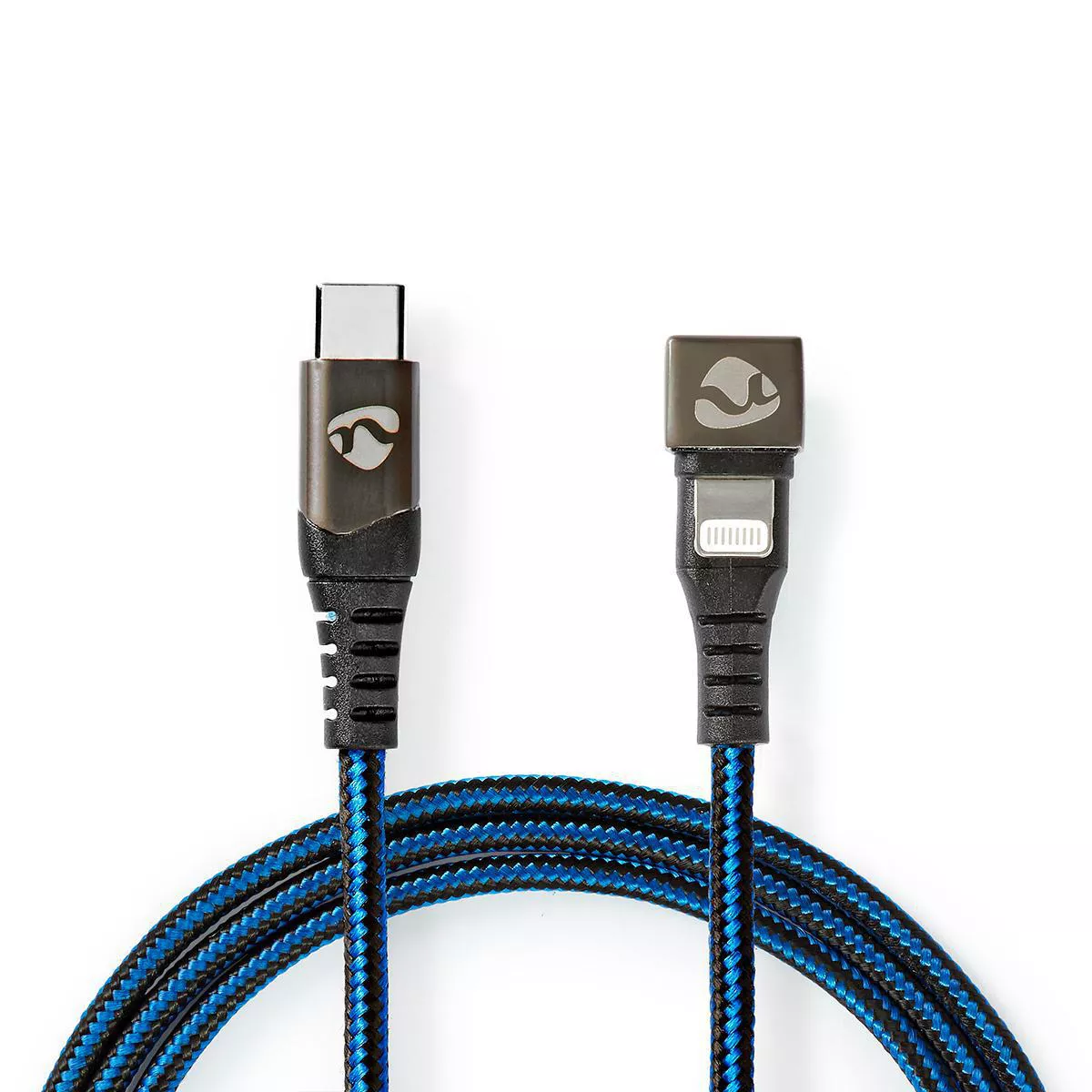 Cablu sincronizare USB Type C - Lightning 1m NEDIS OFC Oxigen Free USB 2.0 albastru/negru [1]