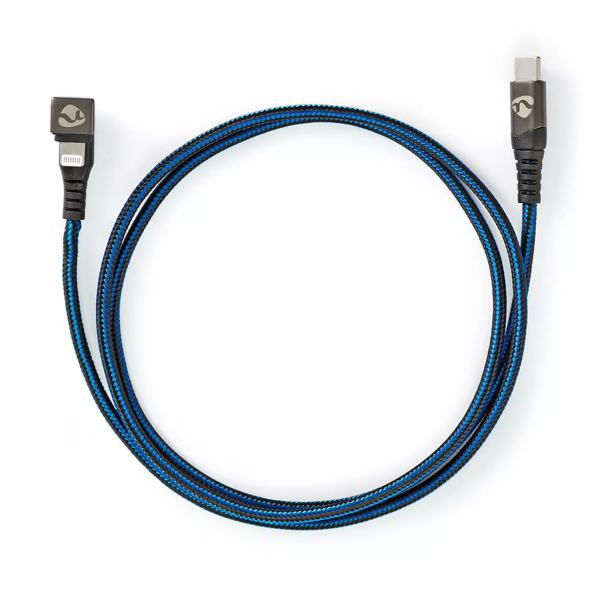 Cablu sincronizare USB Type C - Lightning 1m NEDIS OFC Oxigen Free USB 2.0 albastru/negru [5]