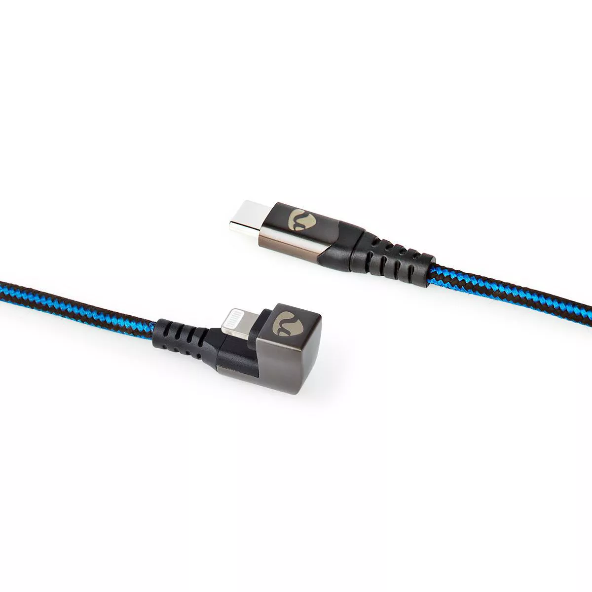 Cablu sincronizare USB Type C - Lightning 1m NEDIS OFC Oxigen Free USB 2.0 albastru/negru [4]