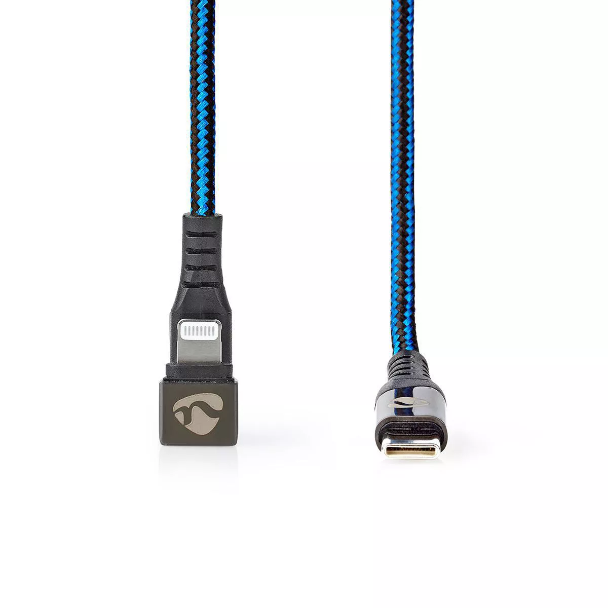 Cablu sincronizare USB Type C - Lightning 1m NEDIS OFC Oxigen Free USB 2.0 albastru/negru [2]