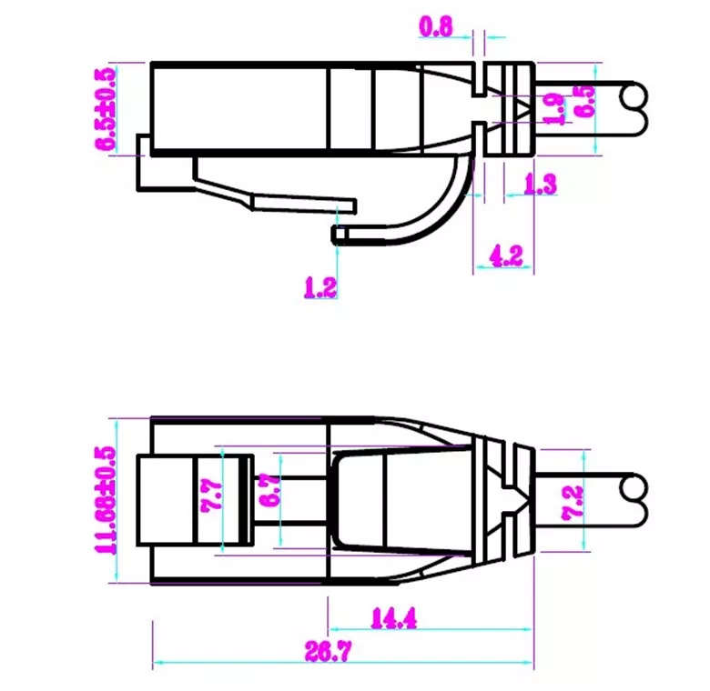 Cablu slim 3.6mm patchcord Cat6 UTP 2m negru 250MHz RJ45 cupru Goobay [2]