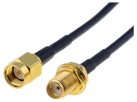 Cabluri SMA - Cablul SMA mama-tata 50Ω, 25m, negru, BQ CABLE – Conectare RF de înaltă calitate, RG174, impedanță 50Ω