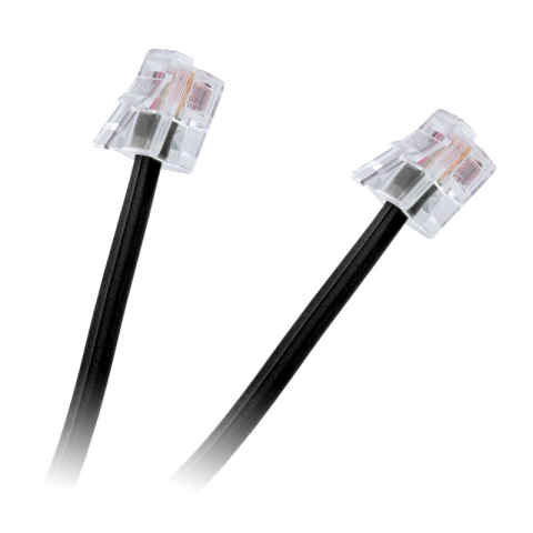 Cabluri telefon - Cablu telefon extensie negru 15m RJ11 – IoElectronice.ro