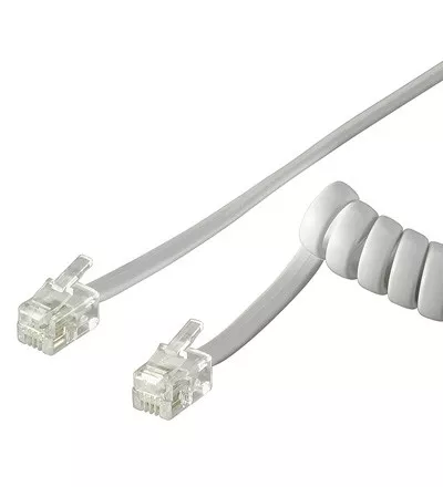 Cabluri telefon - Cablu telefonic receptor spiralat RJ10 2m 4 pini 4 contacte Goobay – IoElectronice.ro