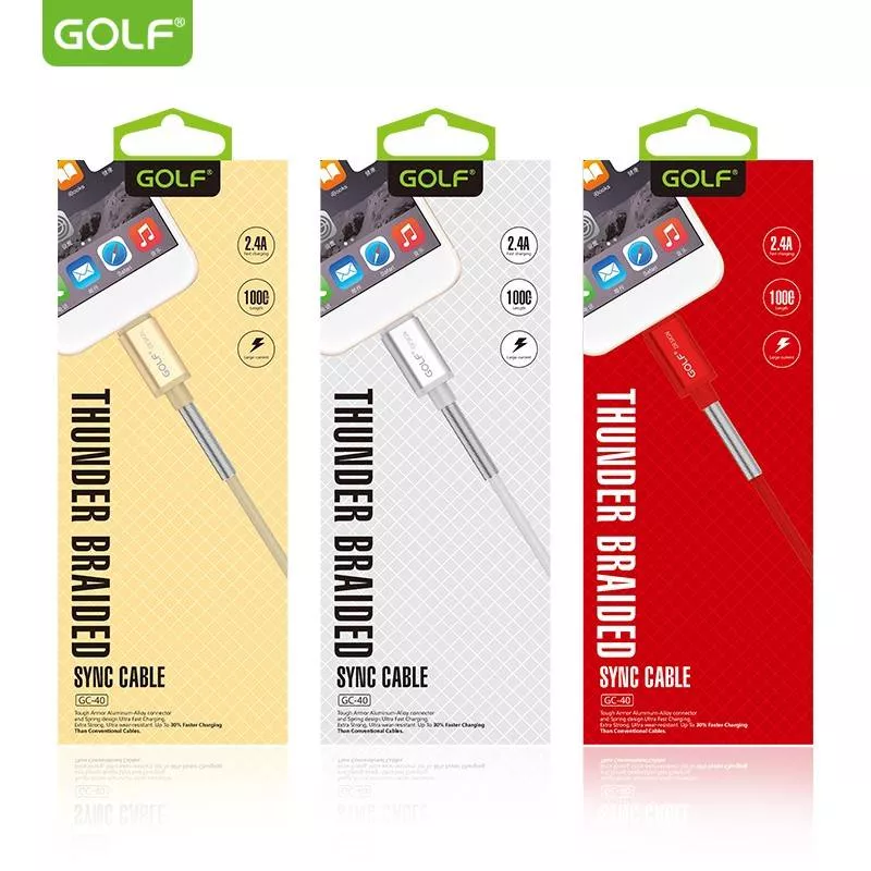 Cablu Micro USB 1m 2.4A argintiu Golf USB 2.0 micro USB tata - USB A tata [1]