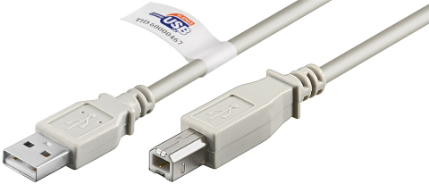 Conectica - Cablu USB 2.0 HI-SPEED tip A la tip B imprimanta 2m 480Mbit/s Cupru dublu ecranat gri 50831 Goobay