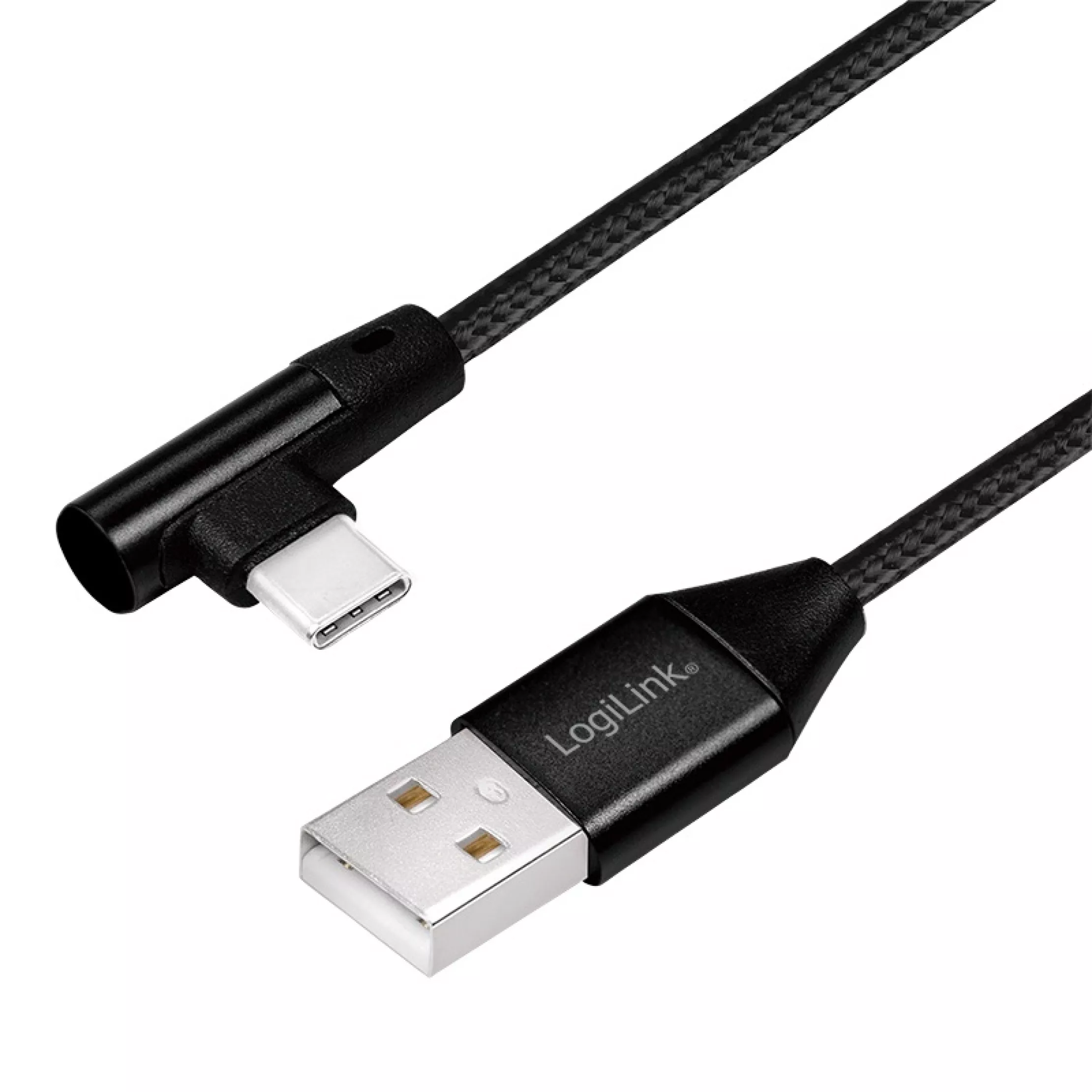 Telefoane-tablete - Cablu USB 2.0 A mufa tata - USB Type C mufa tata în unghi 0.3m LOGILINK CU0137 – IoElectronice.ro