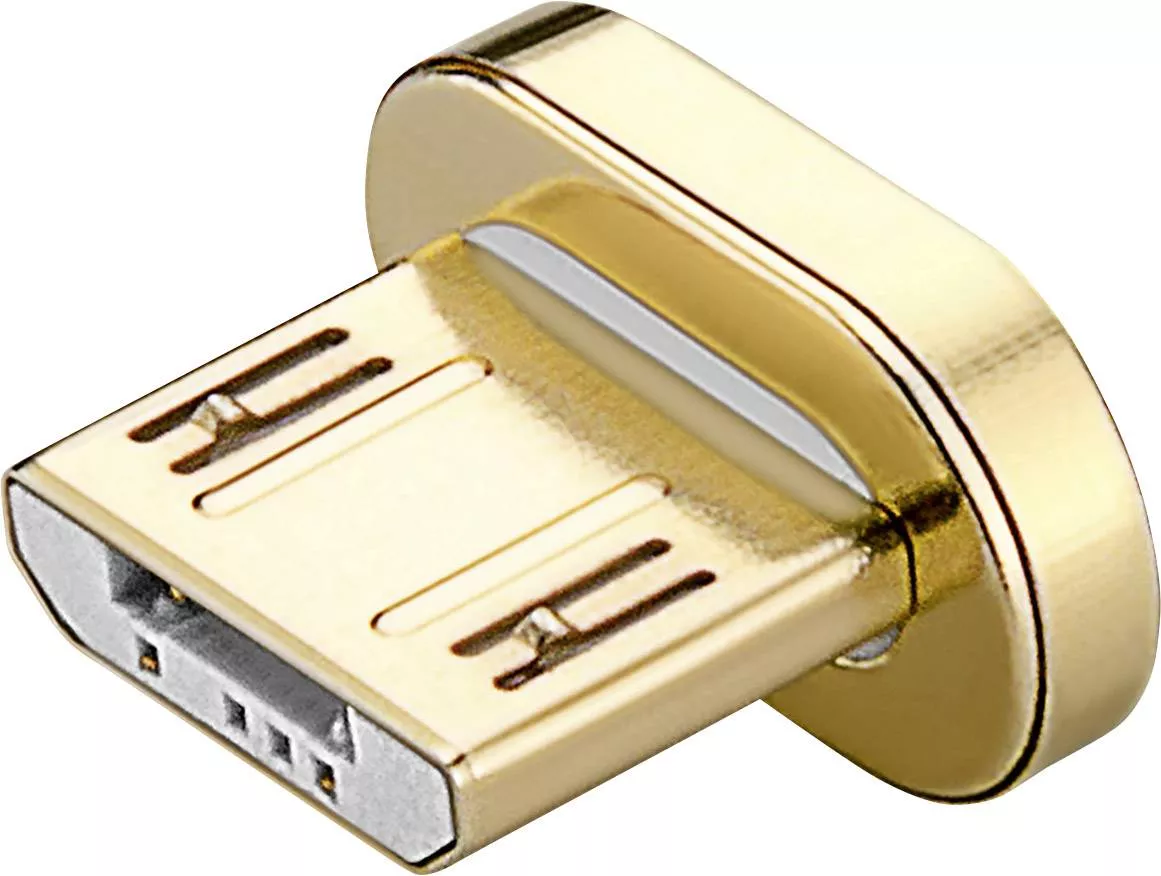 Cablu USB 2.0 micro USB magnetic 1.2m negru Goobay, compatibil cu dispozitive Android și încărcare rapidă [2]