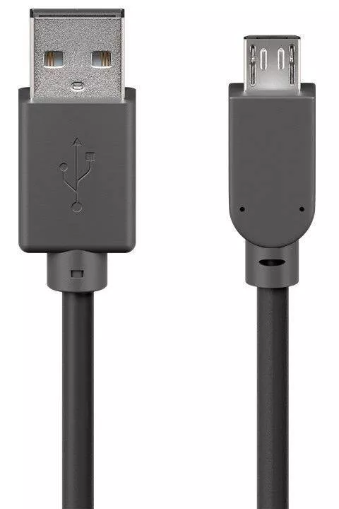 Cablu USB 2.0 micro USB 0.3m Goobay 28AWG conector micro USB tata și USB A tata [1]