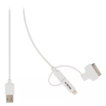 Cablu USB 2.0 micro USB lightning 30p 1m alb Valueline compatibil Apple [1]