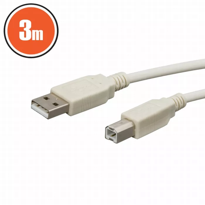 Cabluri USB - Cablu USB 2.0 tata A la tata B 3m – IoElectronice.ro