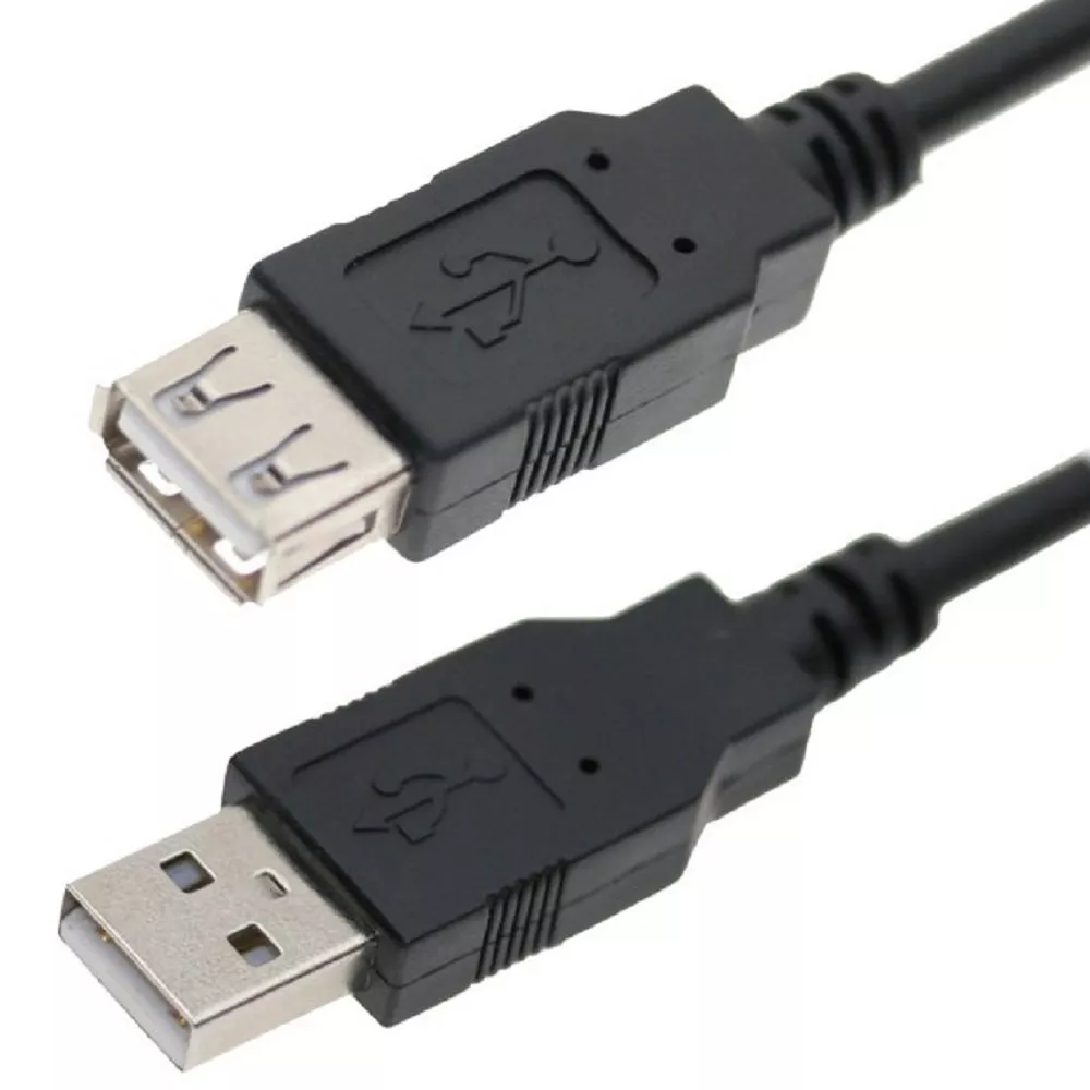 Cabluri USB - Cablu USB 2.0 USB A soclu - USB A mufă nichelat 5m negru VCOM – IoElectronice.ro
