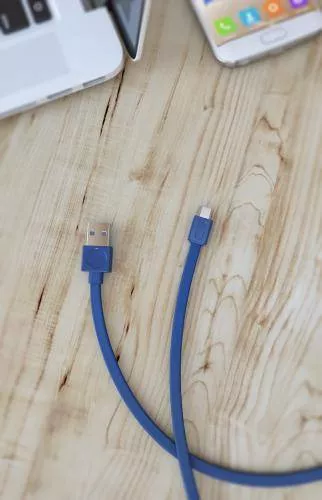 Cablu USB 2.0 USB Type C 1.5m plat albastru Allocacoc cu conector USB A și USB Type C [1]