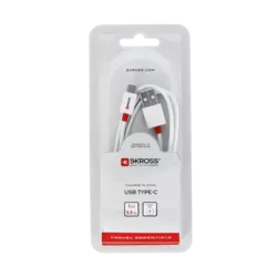 Cablu USB 2in1 Lightning micro USB alb 1m Skross pentru Samsung și Apple, conector rotund [1]