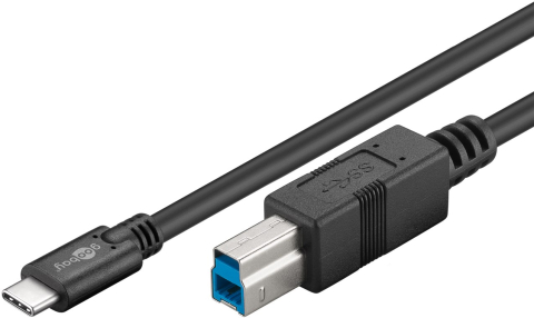 Conectica - Cablu USB 3.0 type C tata la USB B 3.0 1m 5Gbit/s negru 67986 Goobay