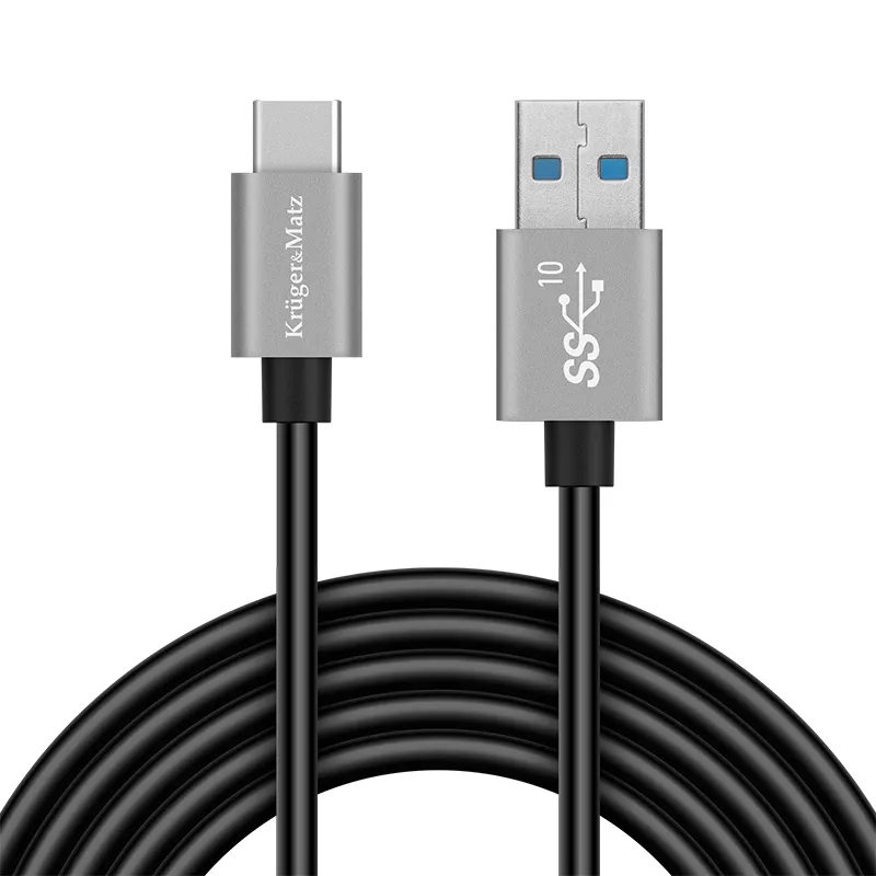 Cablu USB 3.0 0.5m USB Type C - USB A Kruger&Matz ecranat negru [1]