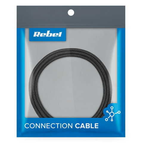 Cablu USB 3in1 1m Lightning iPhone, Type C, micro USB REBEL RB-6005-100-B, culoare neagră [3]