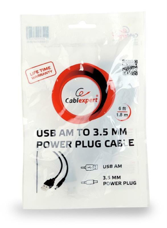 Cablu USB A - DC 3.5/1.35mm negru 1.8m Gembird CC-USB-AMP35-6 [2]