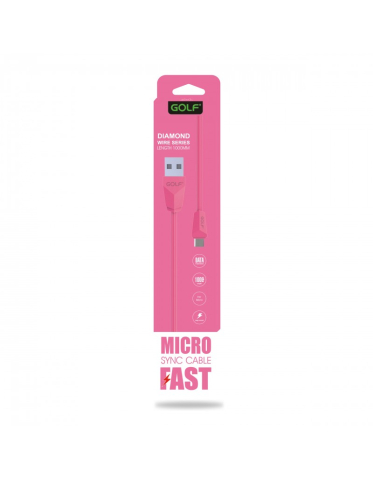 Cablu USB la micro USB Golf Diamond 1m 2A roz GC-27m pentru încărcare și transfer date [1]