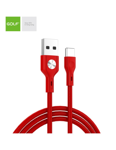 Cabluri telefon-tableta - Cablu USB la USB Type C Golf CD Leather 3A roșu 1m GC-60t – IoElectronice.ro