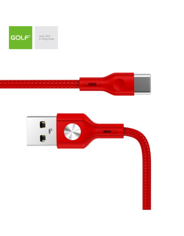 Cablu USB la USB Type C Golf GC-60t 1m 3A roșu, conectori USB A și USB Type C, standard USB 2.0 [1]