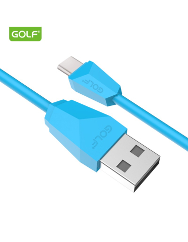 Cabluri telefon-tableta - Cablu USB la USB Type C Golf Diamond Sync Cablu albastru 1m 2A GC-27t – IoElectronice.ro