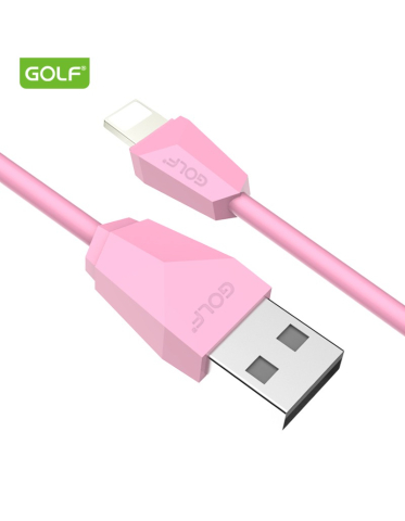Cabluri telefon-tableta - Cablu USB Lightning iPhone Golf Diamond Sync 1m 2A Roz GC-27i – IoElectronice.ro