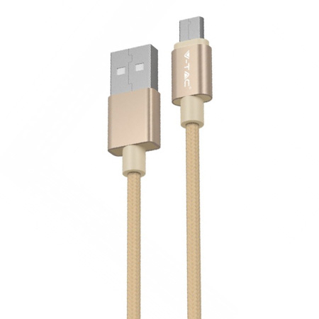 Micro USB - Cablu USB - micro USB 1m 2.4A auriu PLATINUM EDITION V-Tac SKU-8490 – IoElectronice.ro