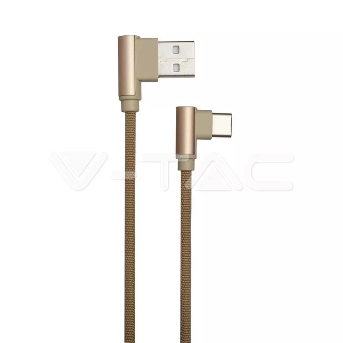 Cablu USB Type C 1m DIAMOND EDITION auriu V-TAC conector USB Type C [2]