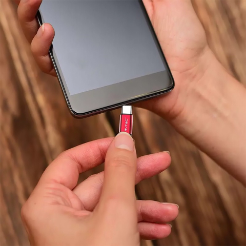 Cablu USB Type C 1m plat roșu 2.4A Ruby Edition V-Tac SKU-8631 cu conectori USB A și USB Type C [2]