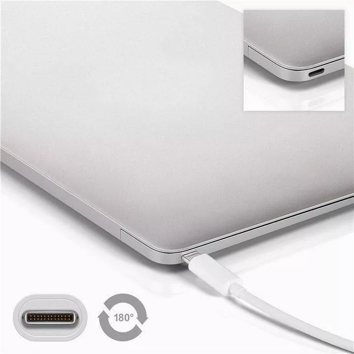 Cablu USB Type C 1m tata-tata alb Goobay rotund [1]