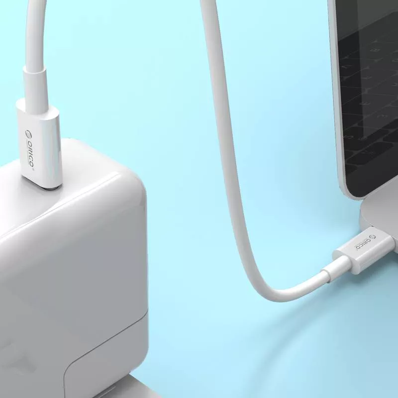Cablu USB Type C tata-tata 1m alb Orico BCU-10 rotund [4]