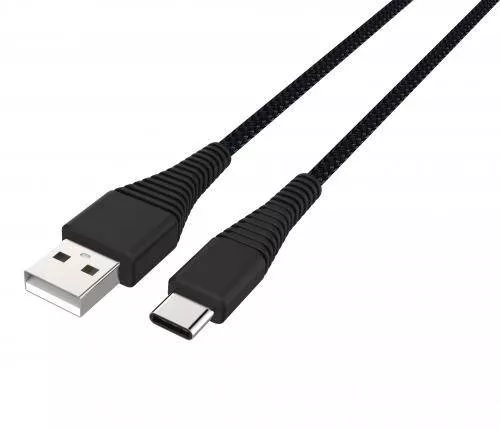 Cabluri telefon-tableta - Cablu USB Type C tata - USB 2.0 tata 1.2m negru rezistent la îndoituri Prime Well – IoElectronice.ro