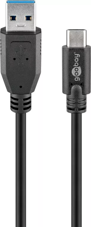Telefoane-tablete - Cablu USB Type C tata - USB 3.0 tata 3m negru Goobay