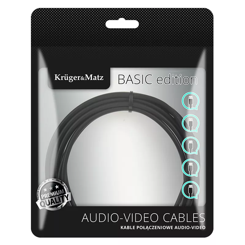 Cablu USB TYPE C - TYPE C 1m Kruger&Matz, standard USB 2.0, oxigen free, culoare neagră [2]