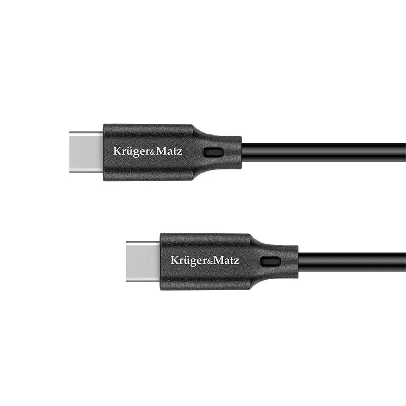 Cablu USB TYPE C - TYPE C 1m Kruger&Matz, standard USB 2.0, oxigen free, culoare neagră [1]