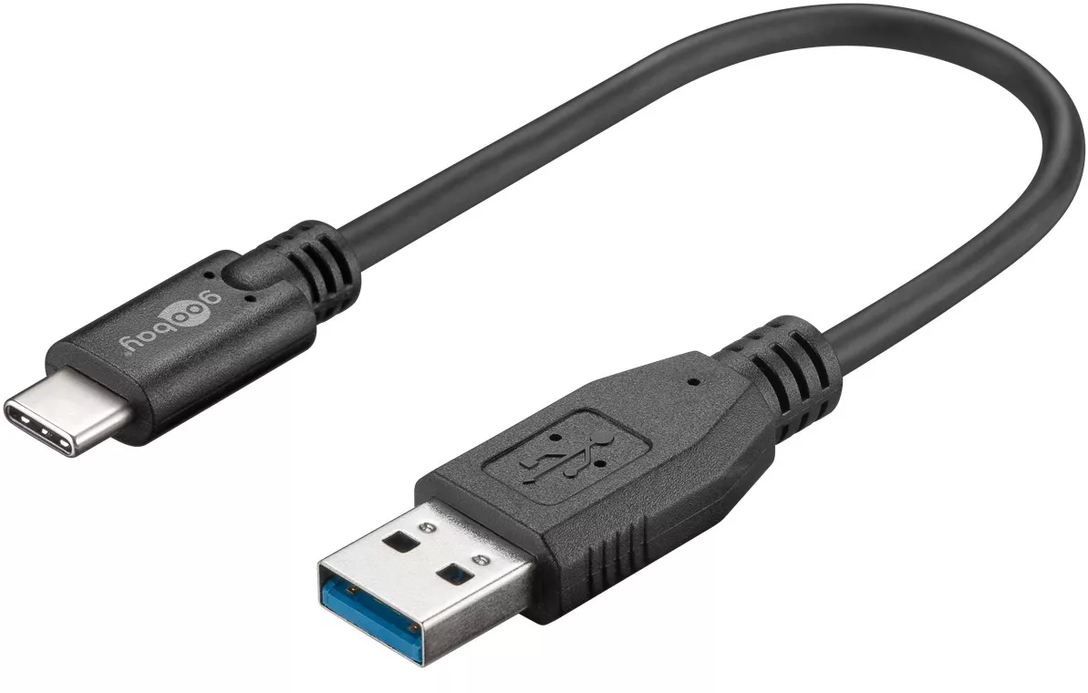 Telefoane-tablete - Cablu USB TYPE C - USB A 3.0 15cm sincronizare încărcare Super Speed 5Gbit/s cupru Goobay
